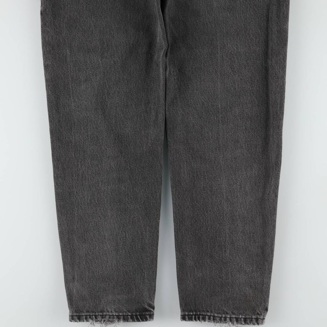 1990'S Levi's 550 Black Denim Tapered Jeans, Made in USA, Men's Size W30 (approx.), Vintage cotton black type Vintage Second Hand