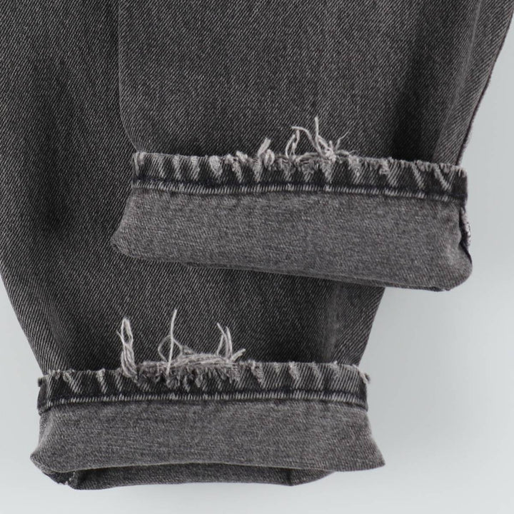 1990'S Levi's 550 Black Denim Tapered Jeans, Made in USA, Men's Size W30 (approx.), Vintage cotton black type Vintage Second Hand