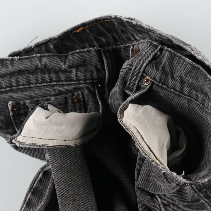 1990'S Levi's 550 Black Denim Tapered Jeans, Made in USA, Men's Size W30 (approx.), Vintage cotton black type Vintage Second Hand