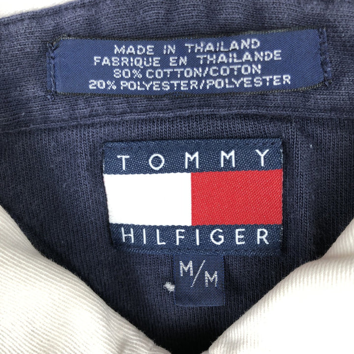 1990'S Tommy Hilfiger Long-Sleeve Polo Shirt, Women's Size M (approx.), Vintage cotton ivory Vintage Second Hand