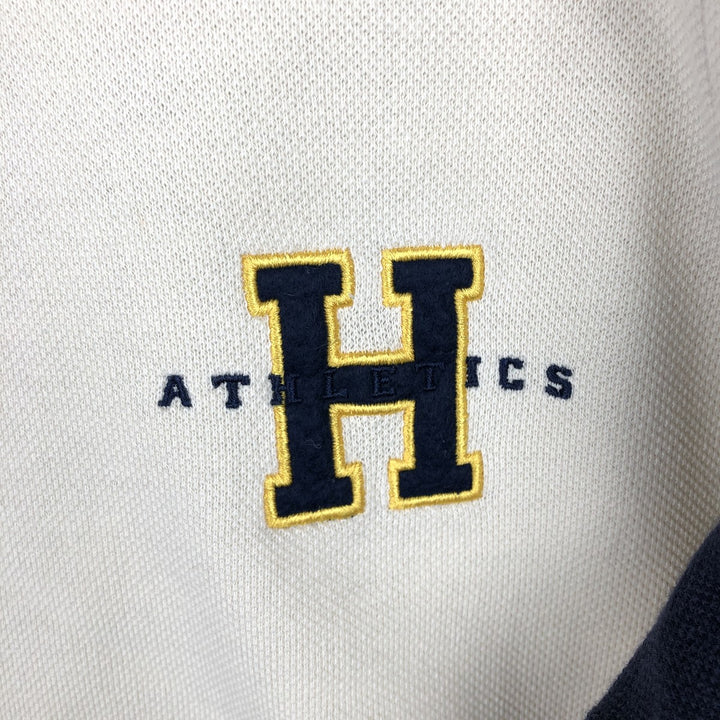 1990'S Tommy Hilfiger Long-Sleeve Polo Shirt, Women's Size M (approx.), Vintage cotton ivory Vintage Second Hand