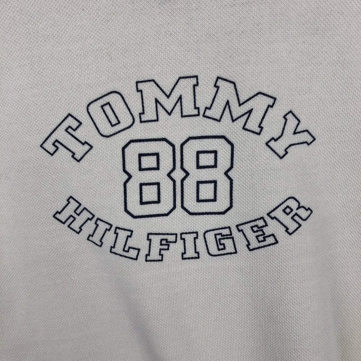 1990'S Tommy Hilfiger Long-Sleeve Polo Shirt, Women's Size M (approx.), Vintage cotton ivory Vintage Second Hand