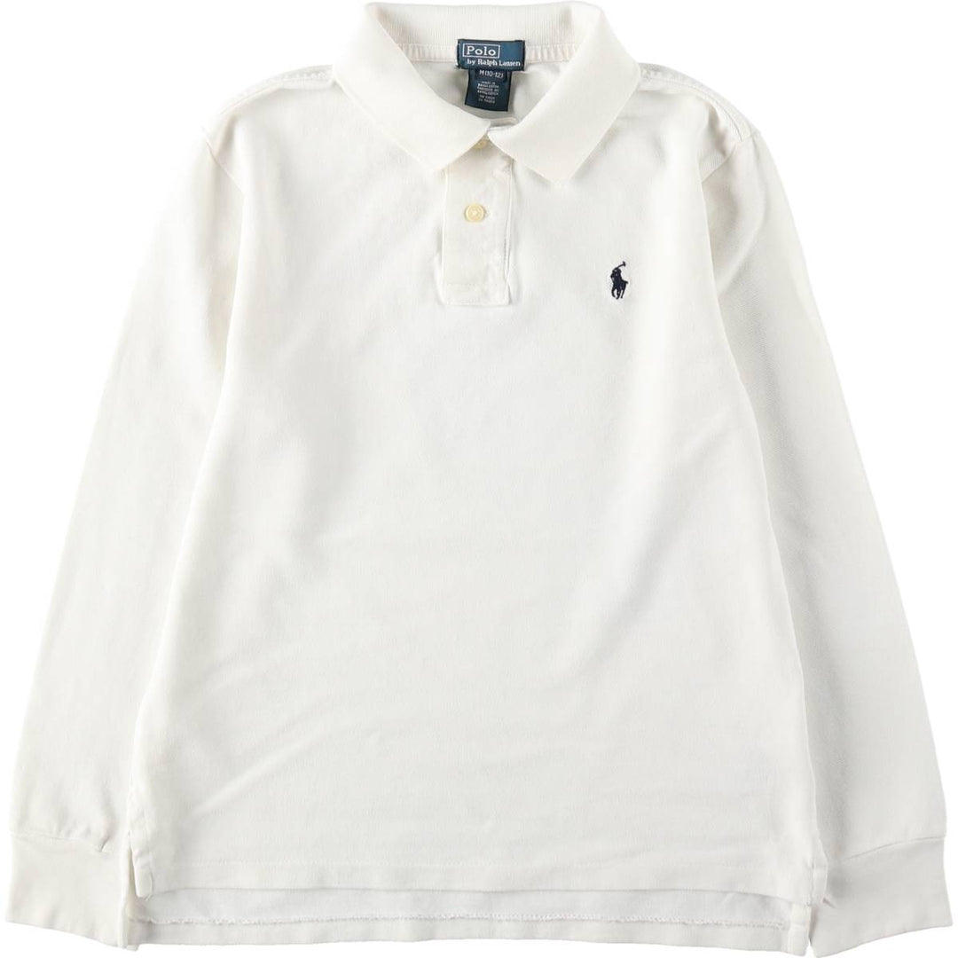 Ralph Lauren POLO by Ralph Lauren Long-Sleeve Polo Shirt, Women's Size S (approx.) cotton white type Vintage Second Hand