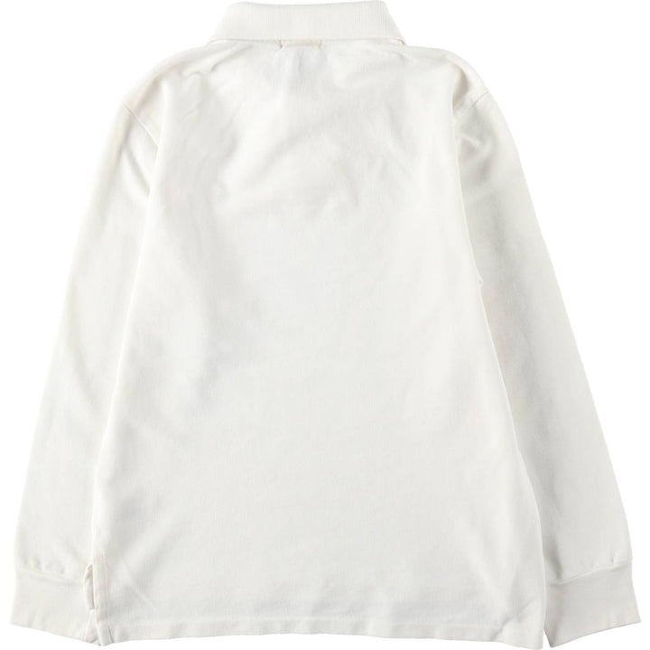 Ralph Lauren POLO by Ralph Lauren Long-Sleeve Polo Shirt, Women's Size S (approx.) cotton white type Vintage Second Hand