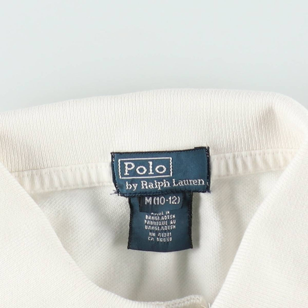 Ralph Lauren POLO by Ralph Lauren Long-Sleeve Polo Shirt, Women's Size S (approx.) cotton white type Vintage Second Hand