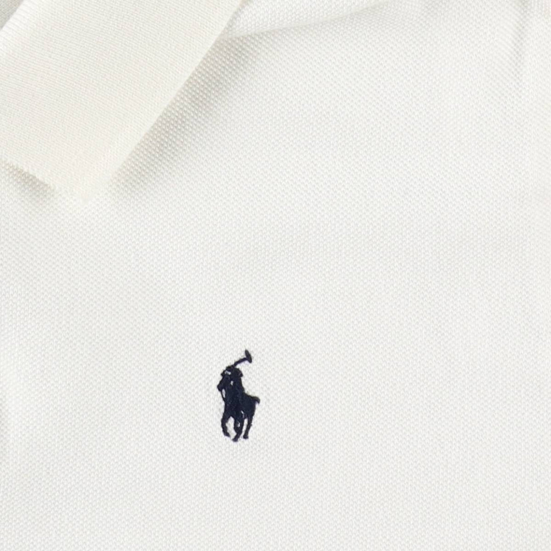 Ralph Lauren POLO by Ralph Lauren Long-Sleeve Polo Shirt, Women's Size S (approx.) cotton white type Vintage Second Hand