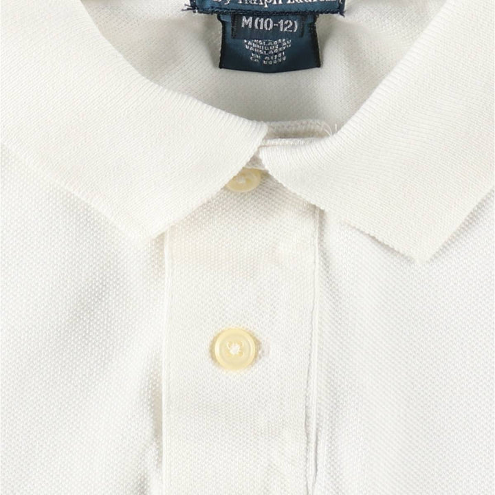 Ralph Lauren POLO by Ralph Lauren Long-Sleeve Polo Shirt, Women's Size S (approx.) cotton white type Vintage Second Hand