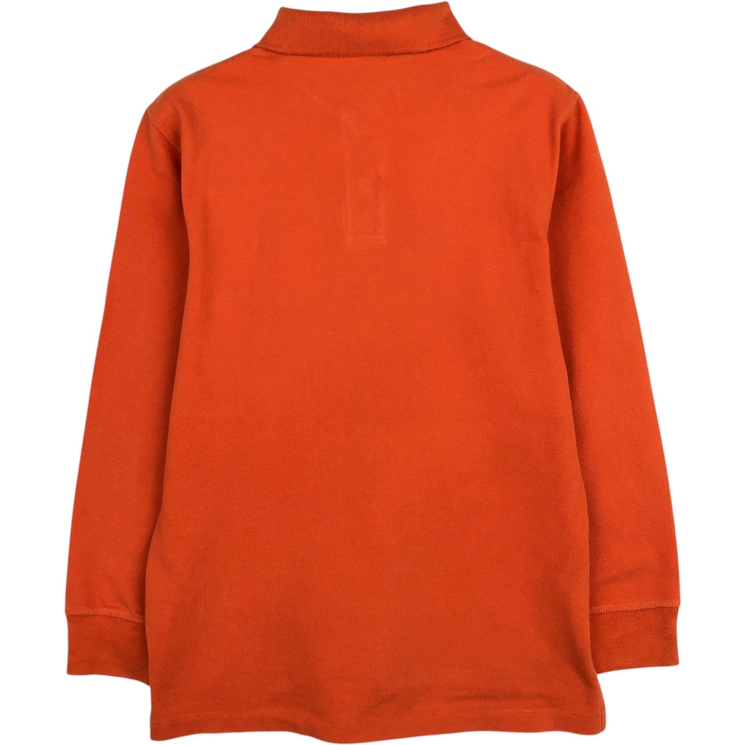 Ralph Lauren POLO by Ralph Lauren Long-Sleeve Polo Shirt, Women's Size M (approx.) cotton orange type Vintage Second Hand