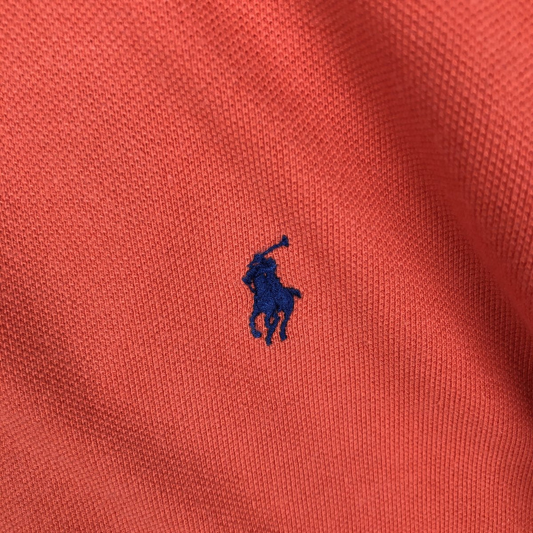 Ralph Lauren POLO by Ralph Lauren Long-Sleeve Polo Shirt, Women's Size M (approx.) cotton orange type Vintage Second Hand