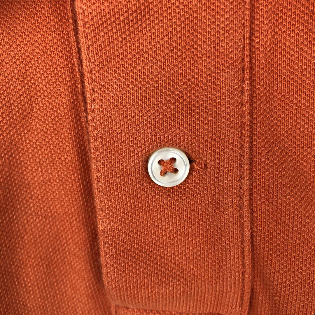 Ralph Lauren POLO by Ralph Lauren Long-Sleeve Polo Shirt, Women's Size M (approx.) cotton orange type Vintage Second Hand