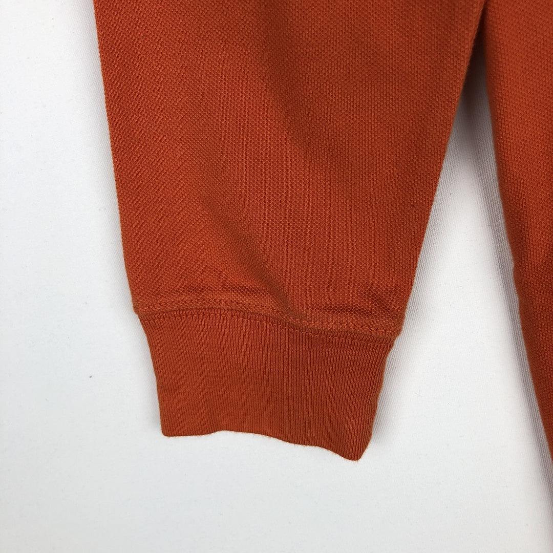 Ralph Lauren POLO by Ralph Lauren Long-Sleeve Polo Shirt, Women's Size M (approx.) cotton orange type Vintage Second Hand