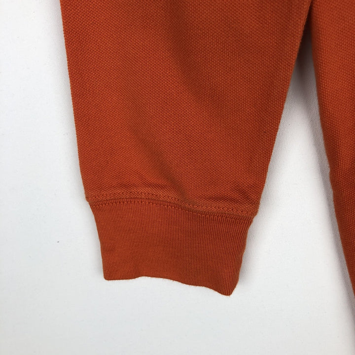 Ralph Lauren POLO by Ralph Lauren Long-Sleeve Polo Shirt, Women's Size M (approx.) cotton orange type Vintage Second Hand