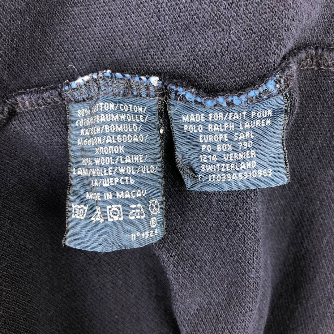 Ralph Lauren long-sleeved polo shirt, women's size L cotton navy blue type Vintage Second Hand