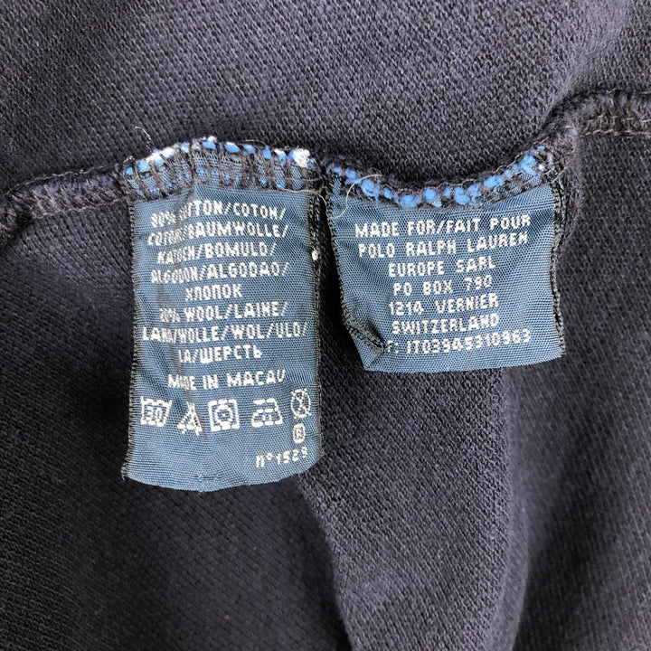 Ralph Lauren long-sleeved polo shirt, women's size L cotton navy blue type Vintage Second Hand