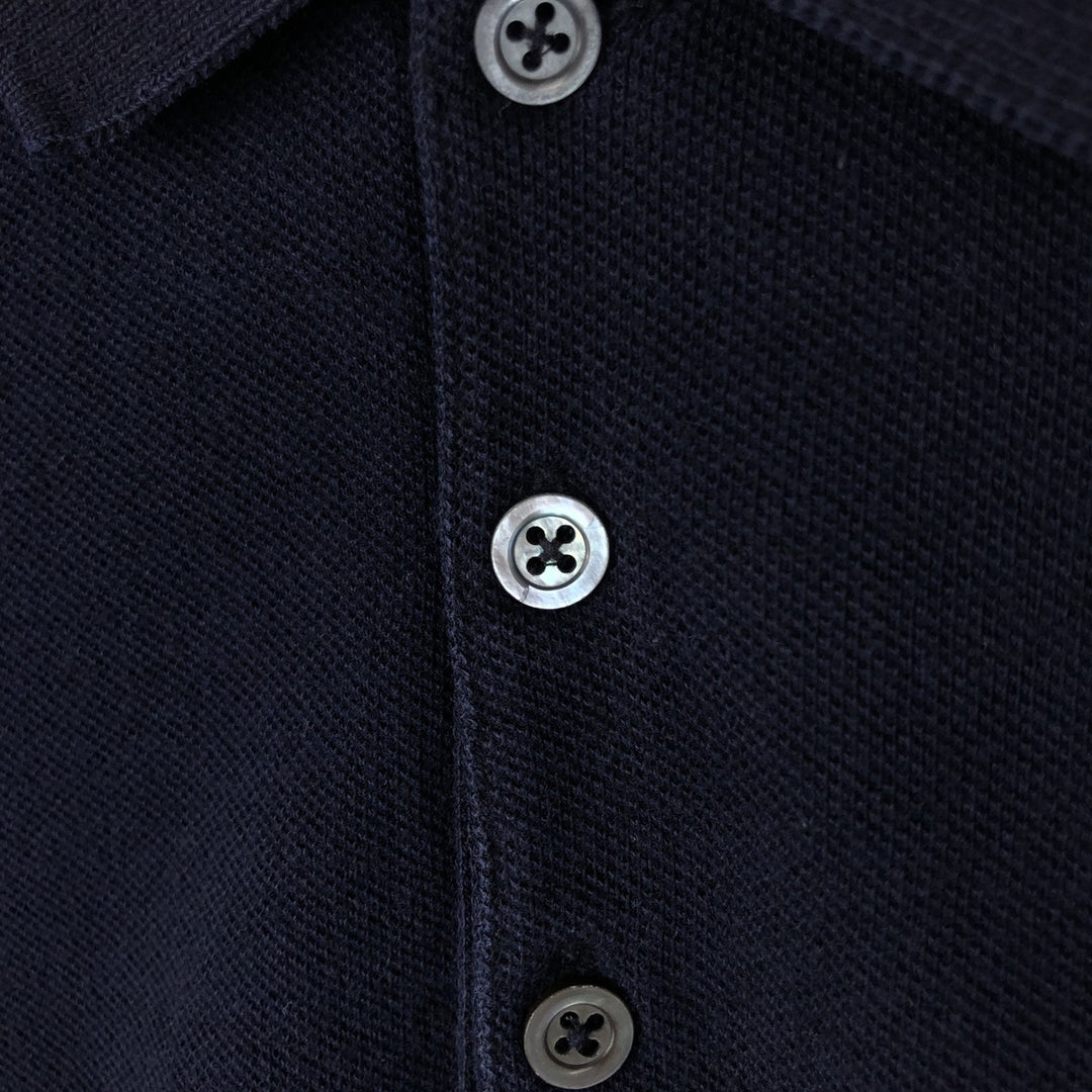 Ralph Lauren long-sleeved polo shirt, women's size L cotton navy blue type Vintage Second Hand