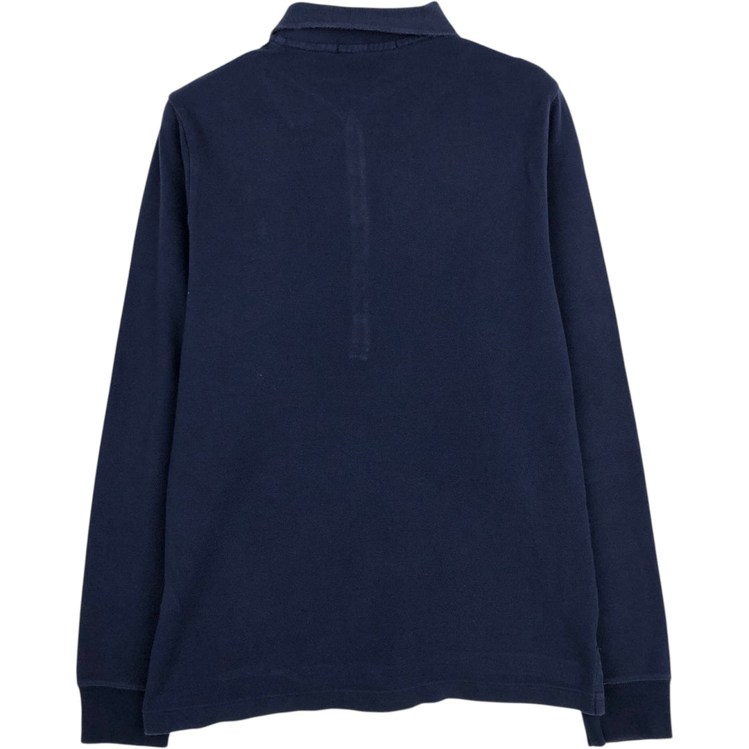 Ralph Lauren RALPH LAUREN SPORT Long-Sleeve Polo Shirt, Women's Size L (approx.) cotton navy blue type Vintage Second Hand