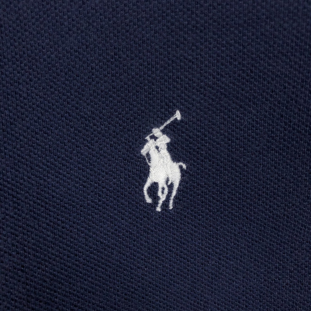 Ralph Lauren RALPH LAUREN SPORT Long-Sleeve Polo Shirt, Women's Size L (approx.) cotton navy blue type Vintage Second Hand
