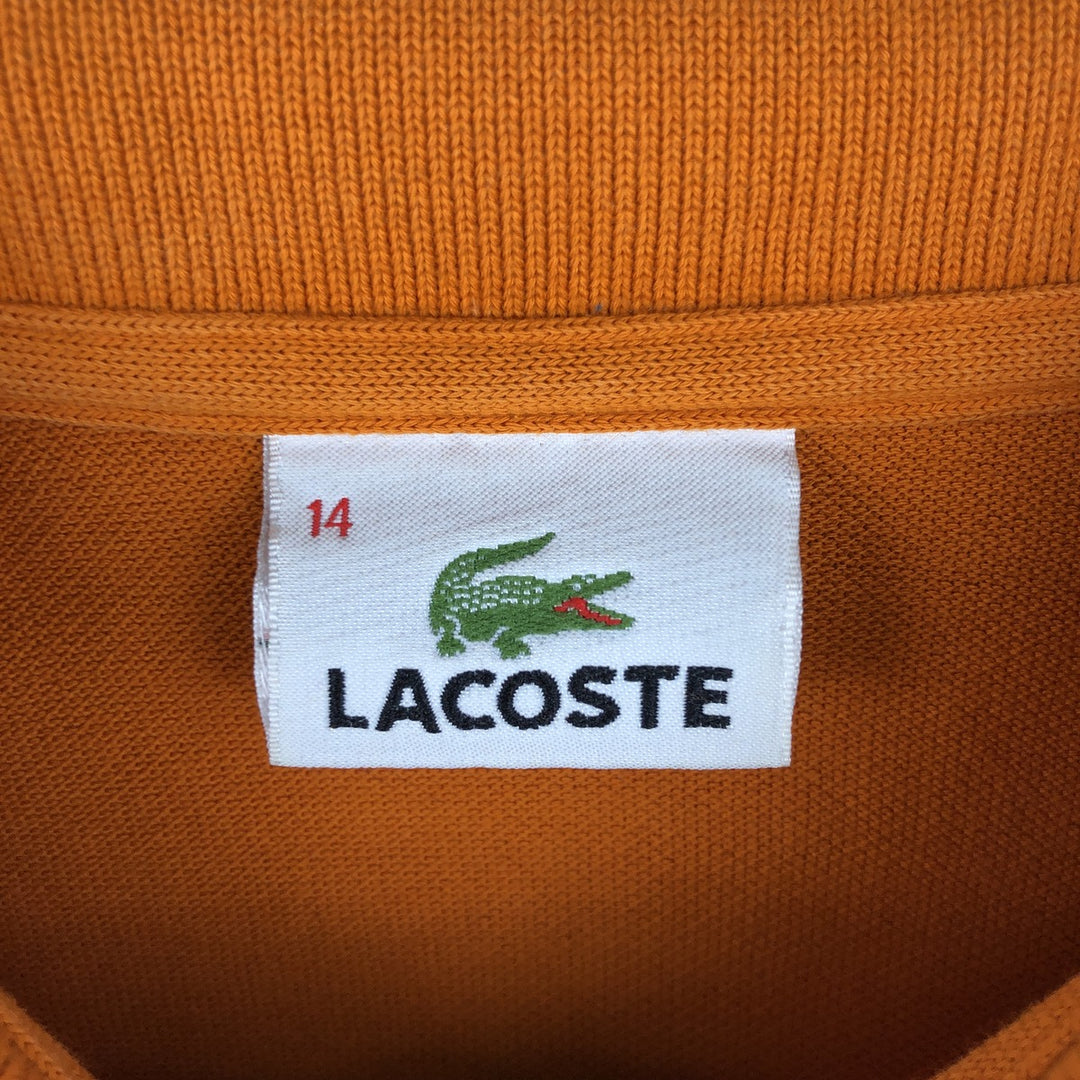 Lacoste long-sleeved polo shirt, women's size S (approx.) cotton orange type Vintage Second Hand