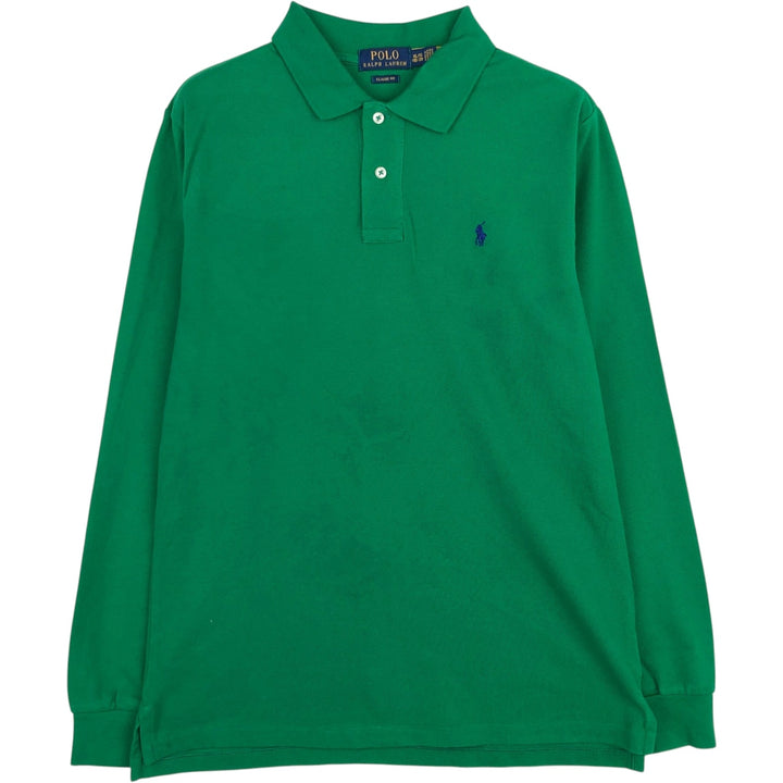 Ralph Lauren POLO RALPH LAUREN CLASSIC FIT Long-Sleeve Polo Shirt, Women's Size M (approx.) cotton green type Vintage Second Hand