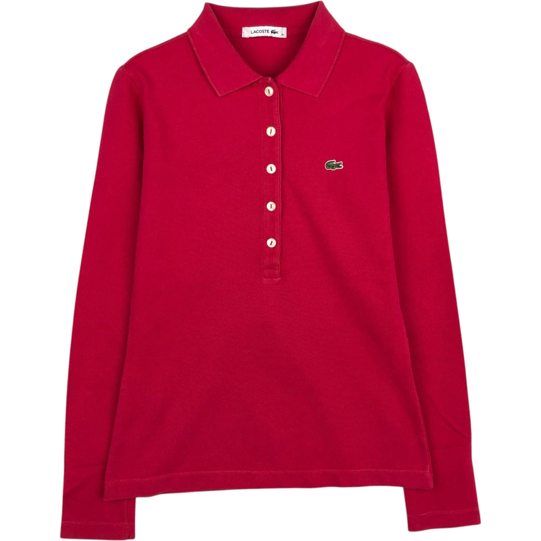 Lacoste long-sleeved polo shirt, women's size XS (approx.) cotton pink type Vintage Second Hand