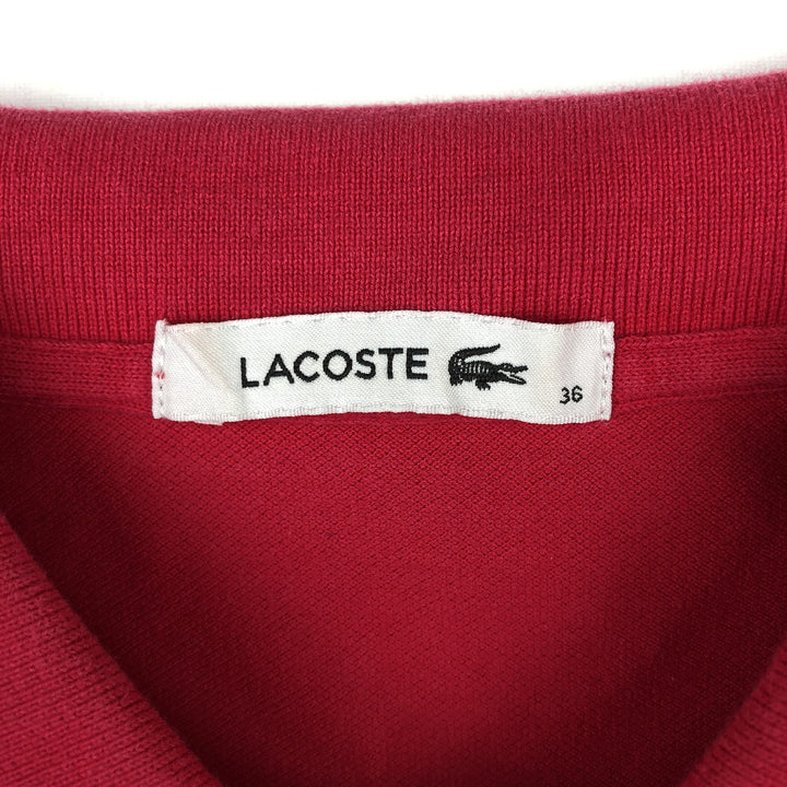 Lacoste long-sleeved polo shirt, women's size XS (approx.) cotton pink type Vintage Second Hand