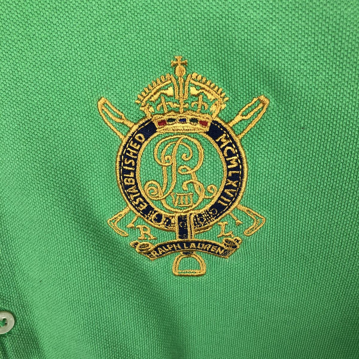 Ralph Lauren THE SKINNY POLO Long-Sleeve Polo Shirt, Women's Size L (approx.) cotton green type yellow green Vintage Second Hand