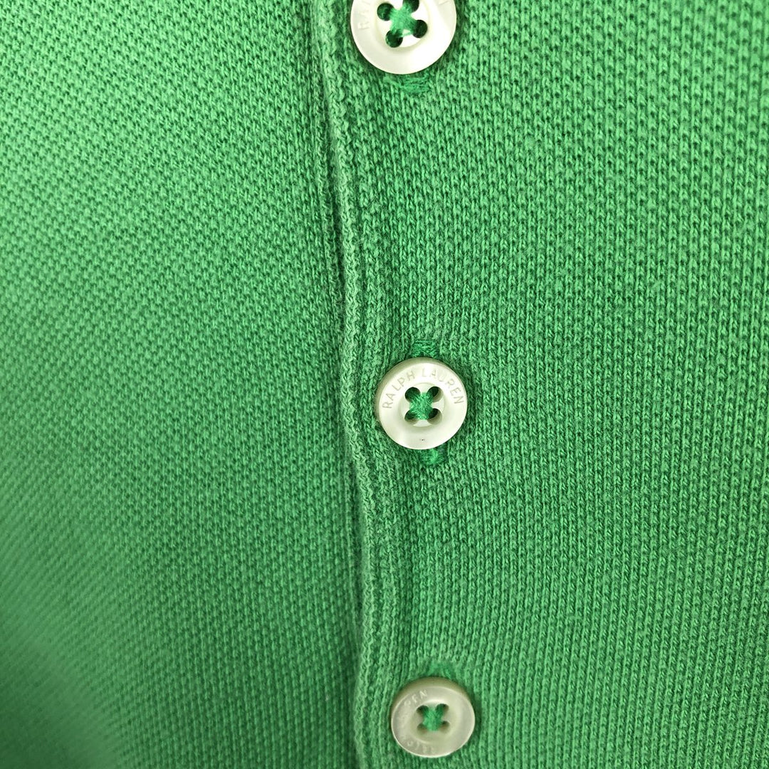 Ralph Lauren THE SKINNY POLO Long-Sleeve Polo Shirt, Women's Size L (approx.) cotton green type yellow green Vintage Second Hand