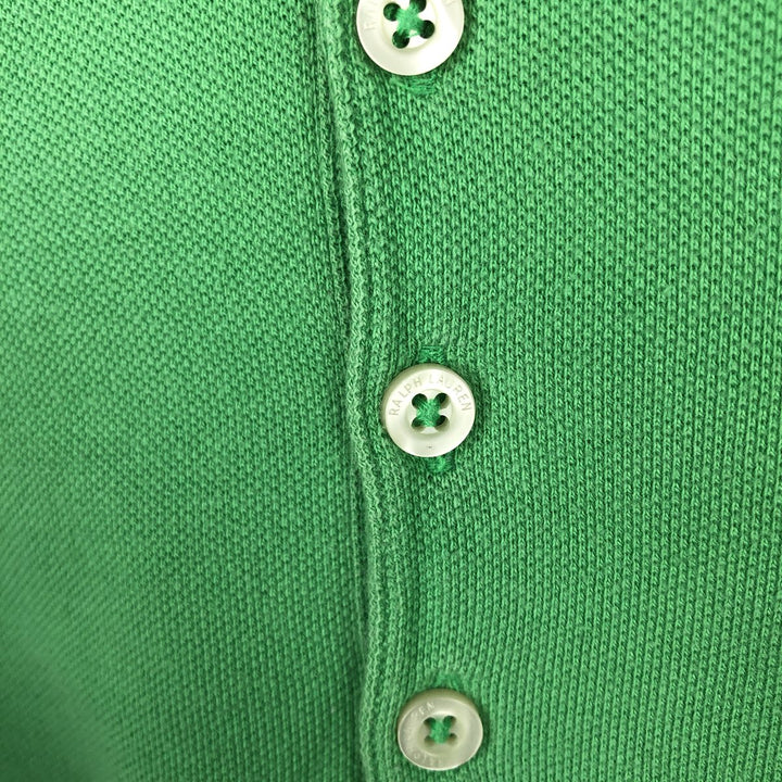 Ralph Lauren THE SKINNY POLO Long-Sleeve Polo Shirt, Women's Size L (approx.) cotton green type yellow green Vintage Second Hand