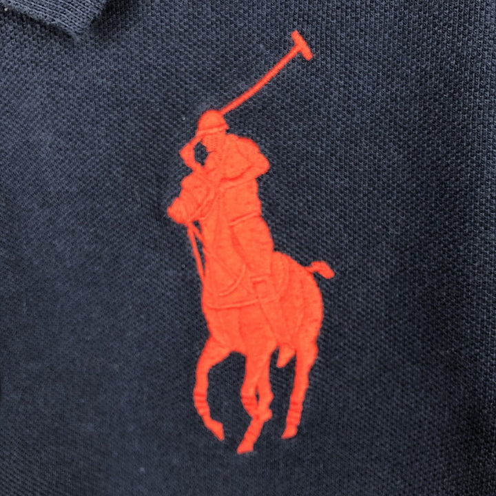 Ralph Lauren POLO RALPH LAUREN CLASSIC FIT Big Pony Long-Sleeve Polo Shirt (Women's Size S) cotton navy blue type Vintage Second Hand