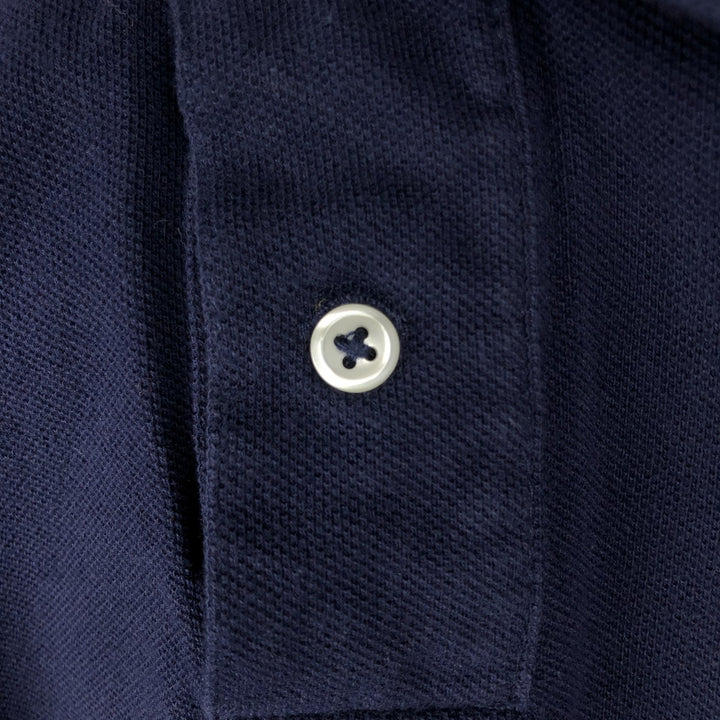 Ralph Lauren POLO RALPH LAUREN CLASSIC FIT Big Pony Long-Sleeve Polo Shirt (Women's Size S) cotton navy blue type Vintage Second Hand