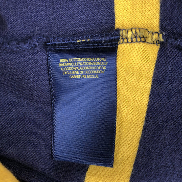 Ralph Lauren POLO RALPH LAUREN Big Pony Long-Sleeve Striped Polo Shirt, Women's Size S (approx.) cotton navy blue type Vintage Second Hand