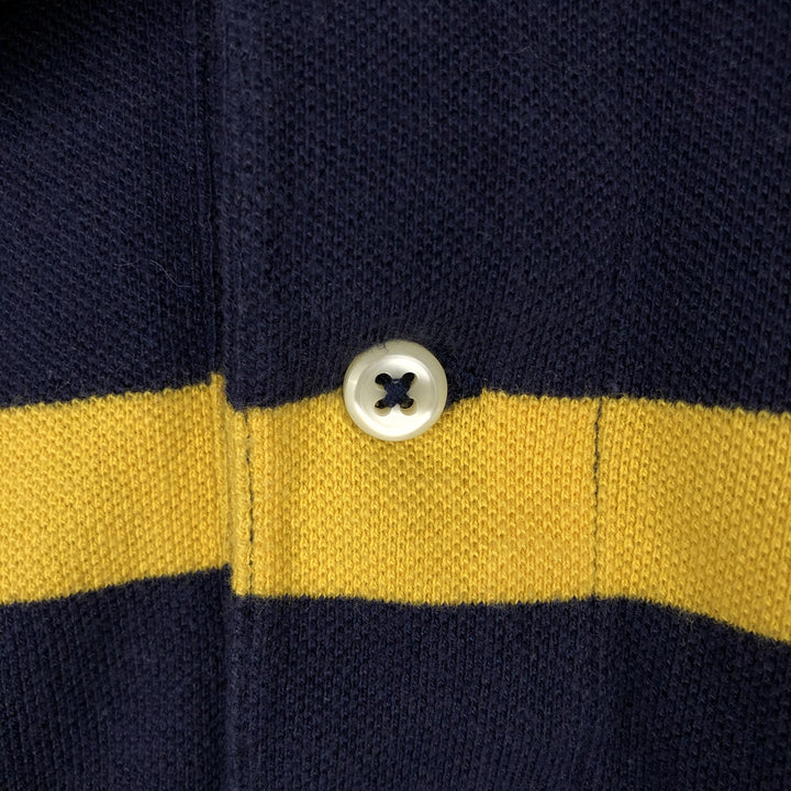 Ralph Lauren POLO RALPH LAUREN Big Pony Long-Sleeve Striped Polo Shirt, Women's Size S (approx.) cotton navy blue type Vintage Second Hand