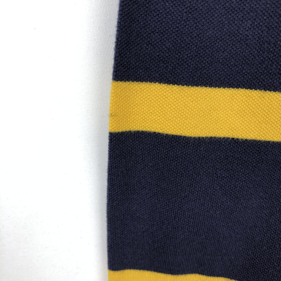 Ralph Lauren POLO RALPH LAUREN Big Pony Long-Sleeve Striped Polo Shirt, Women's Size S (approx.) cotton navy blue type Vintage Second Hand