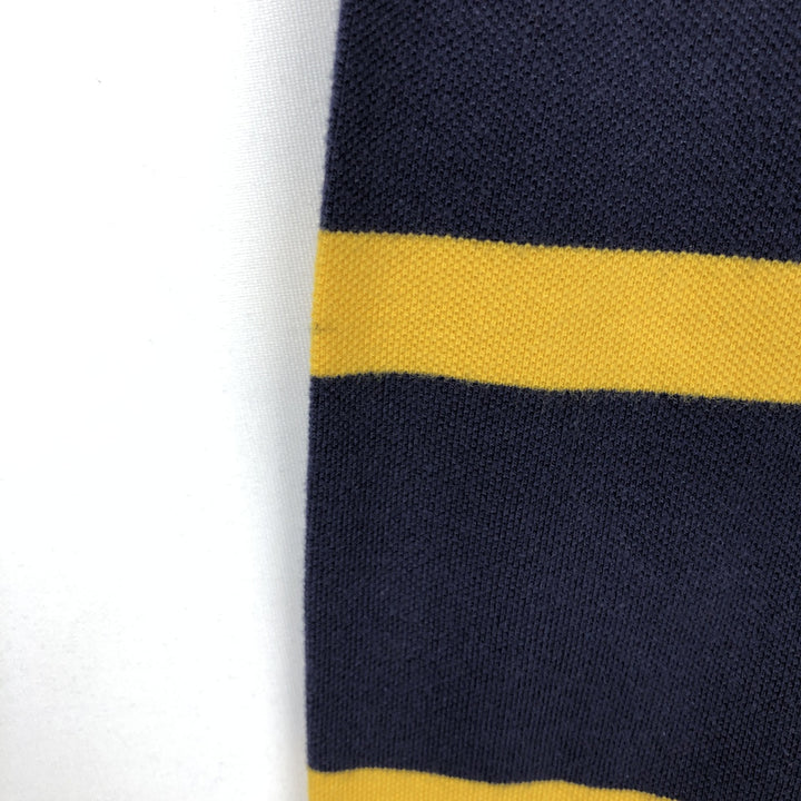 Ralph Lauren POLO RALPH LAUREN Big Pony Long-Sleeve Striped Polo Shirt, Women's Size S (approx.) cotton navy blue type Vintage Second Hand