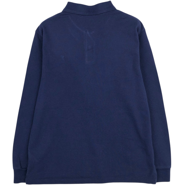 Ralph Lauren POLO RALPH LAUREN Long-Sleeve Polo Shirt, Women's Size M (approx.), Polo Bear cotton navy blue type Vintage Second Hand