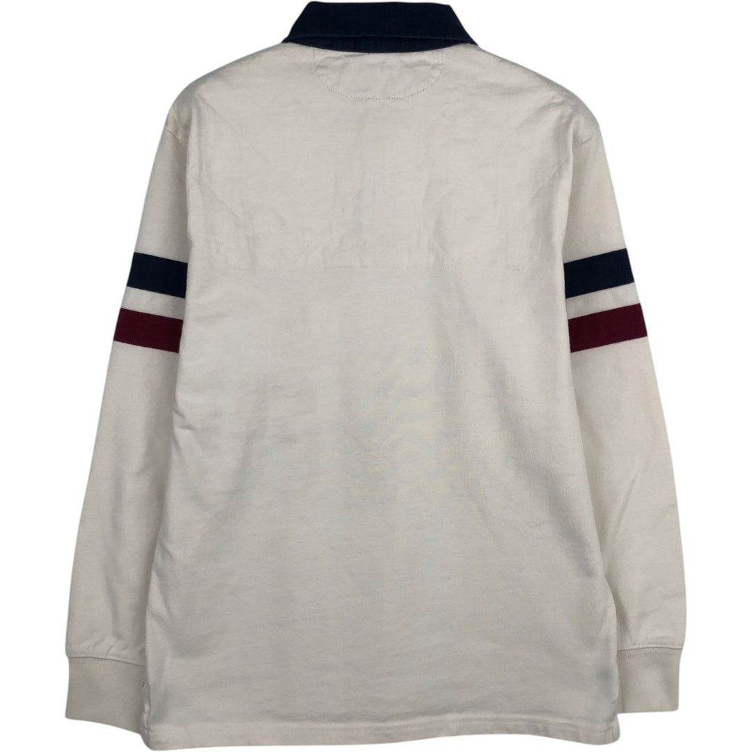 Ralph Lauren POLO by Ralph Lauren Long-Sleeve Rugby Shirt, Women's Size M (approx.) cotton ivory Vintage Second Hand