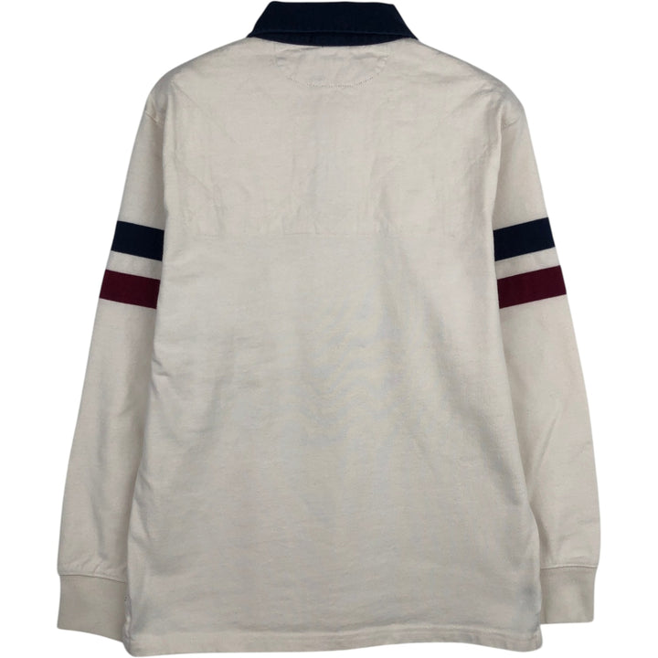 Ralph Lauren POLO by Ralph Lauren Long-Sleeve Rugby Shirt, Women's Size M (approx.) cotton ivory Vintage Second Hand