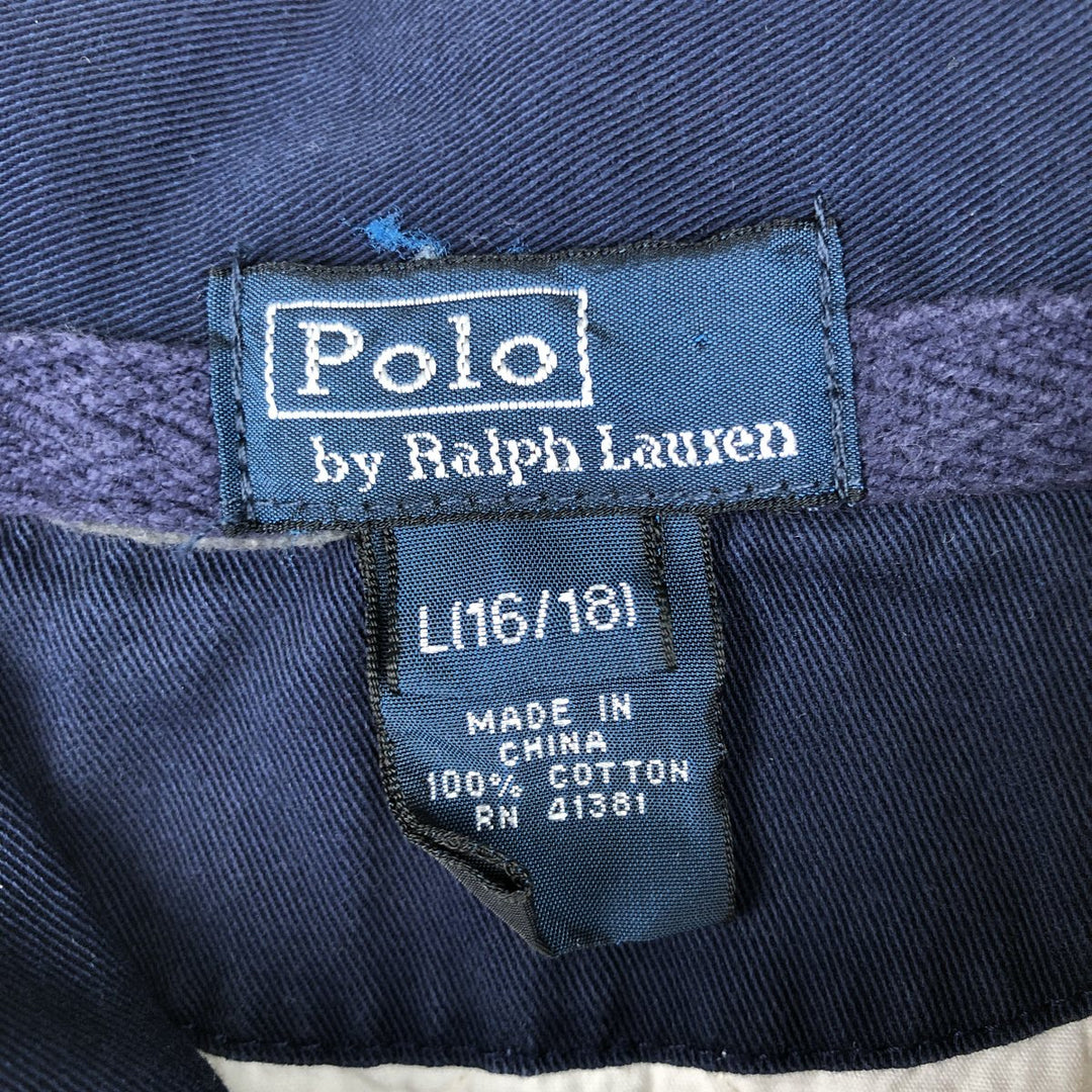Ralph Lauren POLO by Ralph Lauren Long-Sleeve Rugby Shirt, Women's Size M (approx.) cotton ivory Vintage Second Hand