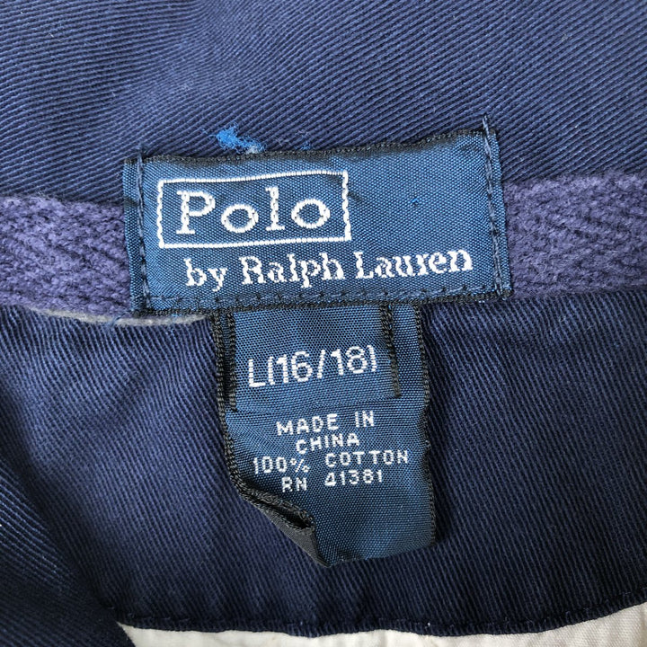 Ralph Lauren POLO by Ralph Lauren Long-Sleeve Rugby Shirt, Women's Size M (approx.) cotton ivory Vintage Second Hand