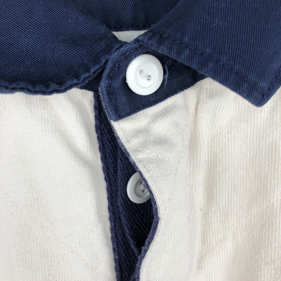 Ralph Lauren POLO by Ralph Lauren Long-Sleeve Rugby Shirt, Women's Size M (approx.) cotton ivory Vintage Second Hand