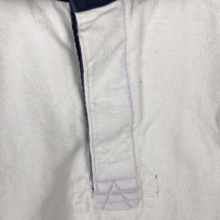Ralph Lauren POLO by Ralph Lauren Long-Sleeve Rugby Shirt, Women's Size M (approx.) cotton ivory Vintage Second Hand
