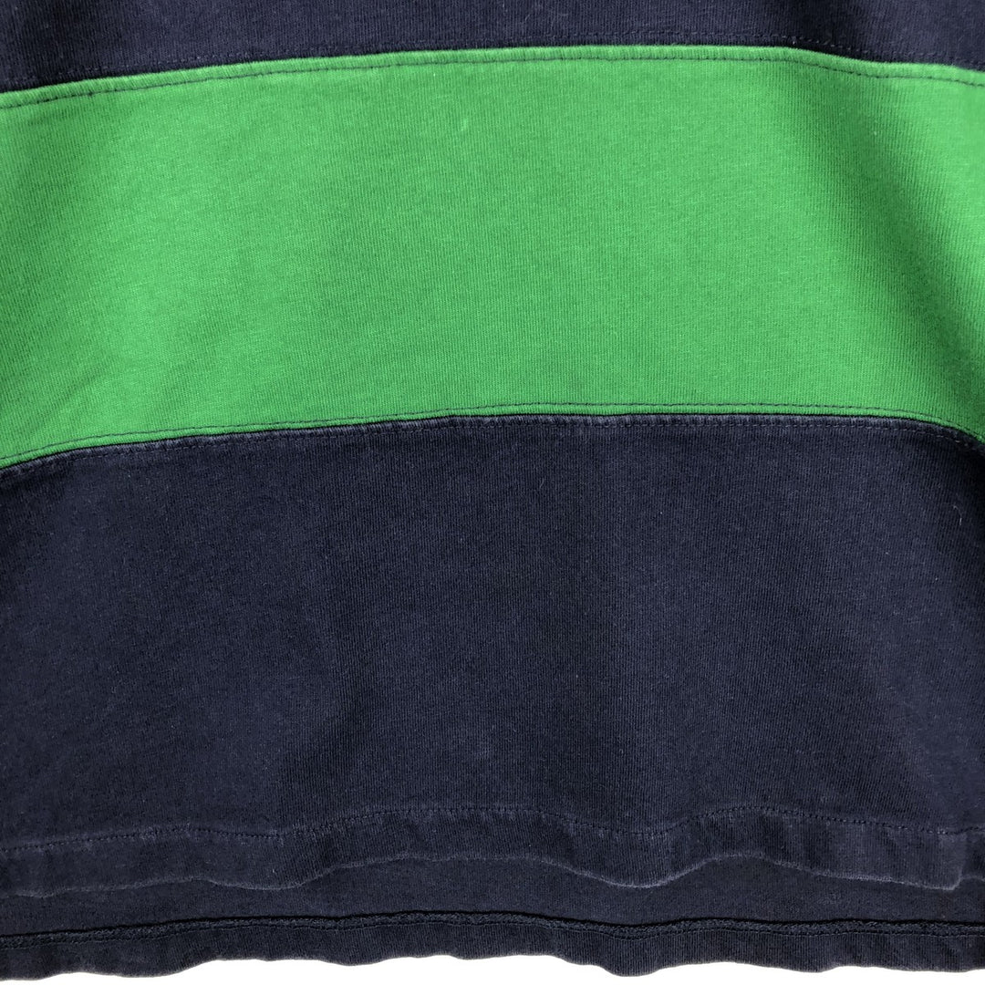 Ralph Lauren POLO by Ralph Lauren Striped Pattern Long-Sleeve Rugby Shirt, Women's Size S (approx.) cotton navy blue type Vintage Second Hand