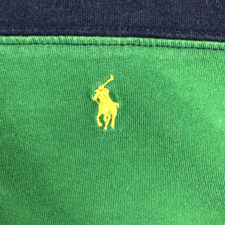 Ralph Lauren POLO by Ralph Lauren Striped Pattern Long-Sleeve Rugby Shirt, Women's Size M (approx.) cotton navy blue type Vintage Second Hand