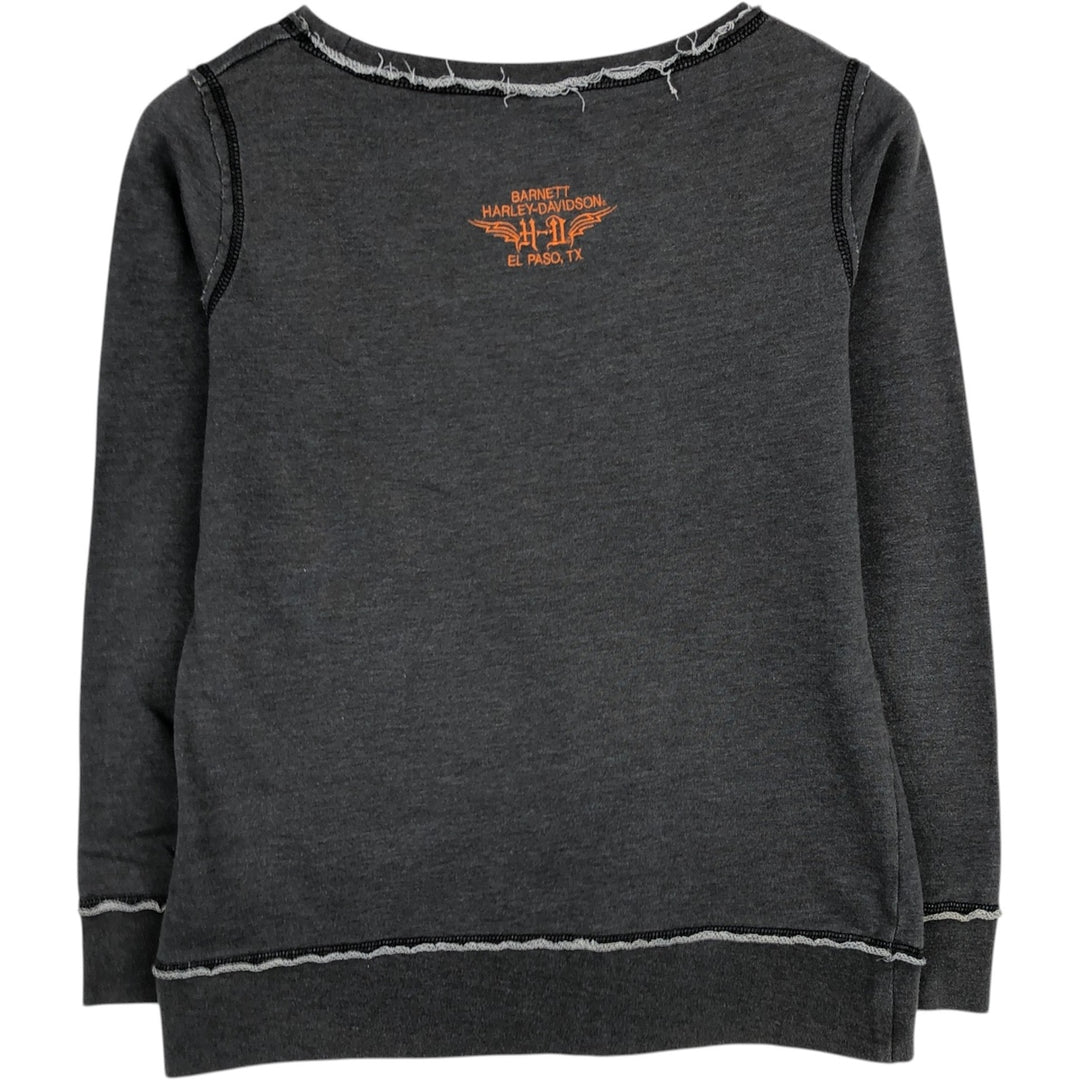 Harley-Davidson advertising sweatshirt, women's size S (approx.) cotton gray type Vintage Second Hand