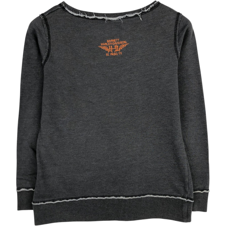 Harley-Davidson advertising sweatshirt, women's size S (approx.) cotton gray type Vintage Second Hand