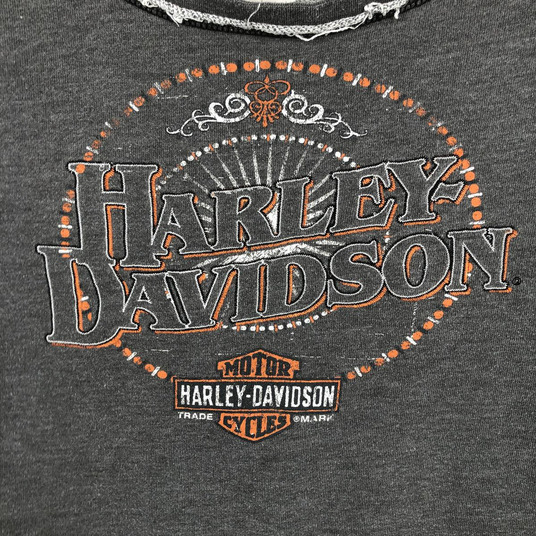 Harley-Davidson advertising sweatshirt, women's size S (approx.) cotton gray type Vintage Second Hand