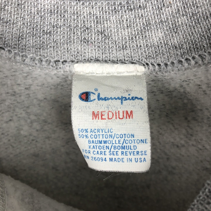 80'S Champion Tricolor Tag College Sweatshirt, Made in USA, Women's Size M (Equivalent), Vintage acrylic gray type Vintage Second Hand