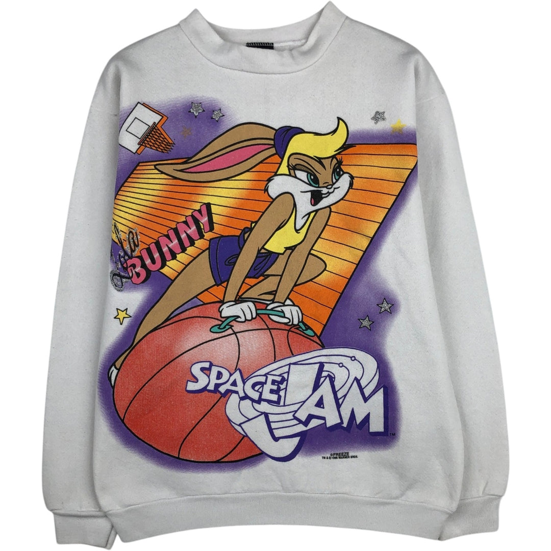 90'S Space Jam Looney Tunes Lola Bunny Character Sweatshirt (Women's XL equivalent) cotton white type Vintage Second Hand