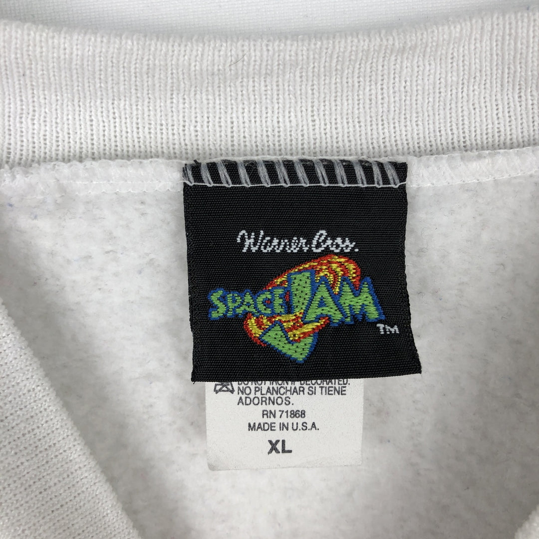 90'S Space Jam Looney Tunes Lola Bunny Character Sweatshirt (Women's XL equivalent) cotton white type Vintage Second Hand