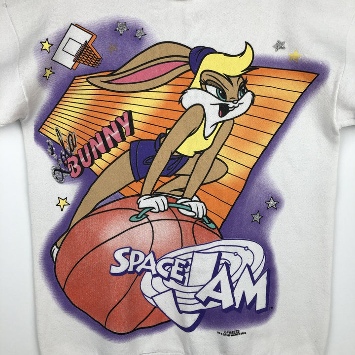 90'S Space Jam Looney Tunes Lola Bunny Character Sweatshirt (Women's XL equivalent) cotton white type Vintage Second Hand